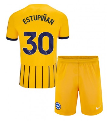 Brighton Pervis Estupinan #30 Segunda Equipación Niños 2024-25 Manga Corta (+ Pantalones cortos)